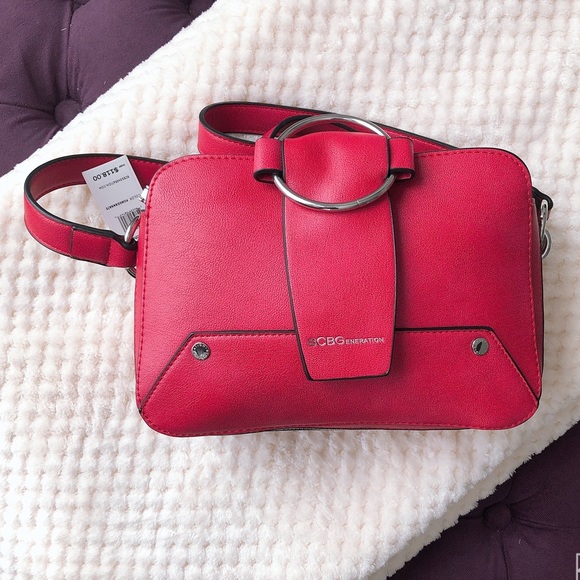 BCBGeneration Handbags - BCBGENERATION ELLE SHOULDER BAG IN POMEGRANATE RED